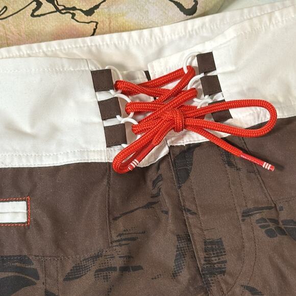 Adidas Swim Cover or Athletic Sport Skirt in Brown with Orange Accents - Picture 4 of 14